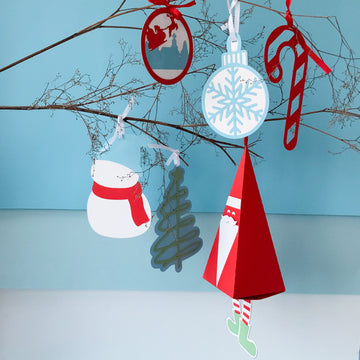 Pinfliers Christmas Paper Hanging Ornaments for Tree Decoration, A Set of 6 Paper Christmas Ornaments for Home Decor, Multicolor